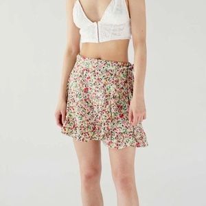 Urban Outfitters Pink Rose Wrap Skirt